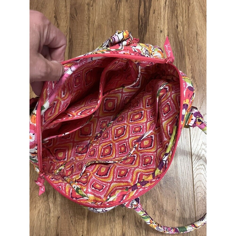 Vera Bradley Turn Lock Satchel Pink Swirls NWOT Retired Floral Handbag 13459 - Picture 6 of 12